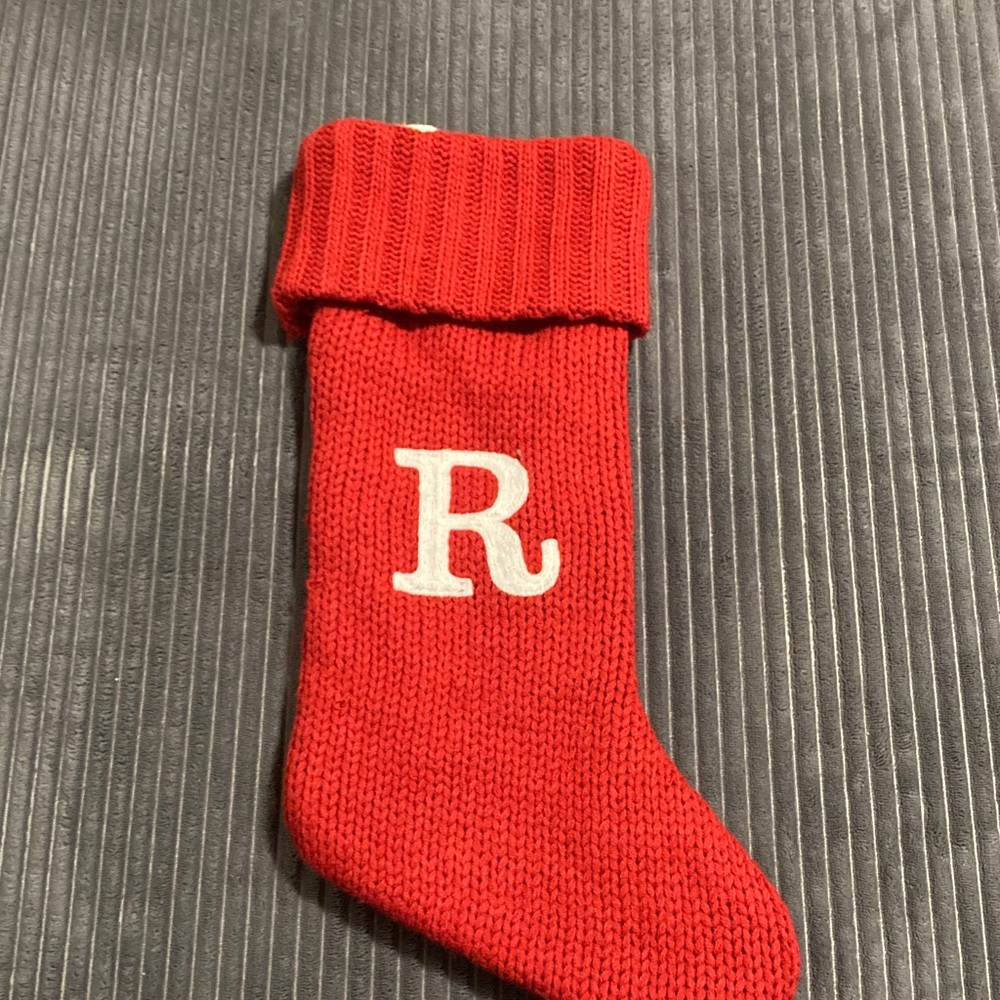 Wondershop by Target Red Knit Christmas Stocking with White Initial “R”